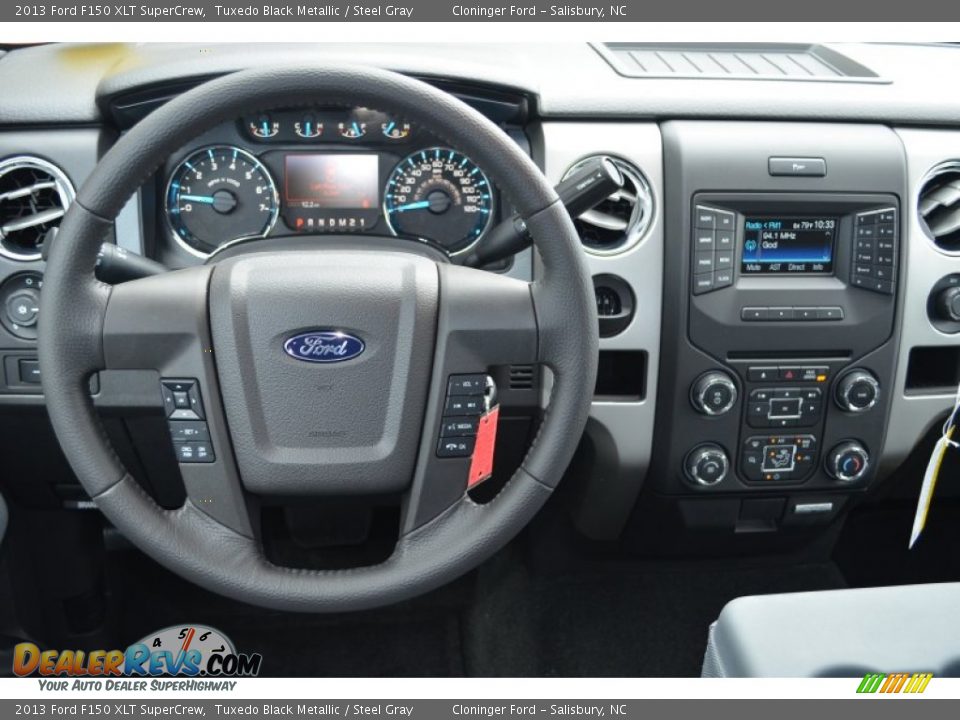 2013 Ford F150 XLT SuperCrew Tuxedo Black Metallic / Steel Gray Photo #11