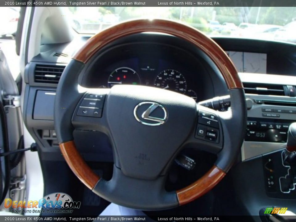 2010 Lexus RX 450h AWD Hybrid Tungsten Silver Pearl / Black/Brown Walnut Photo #18