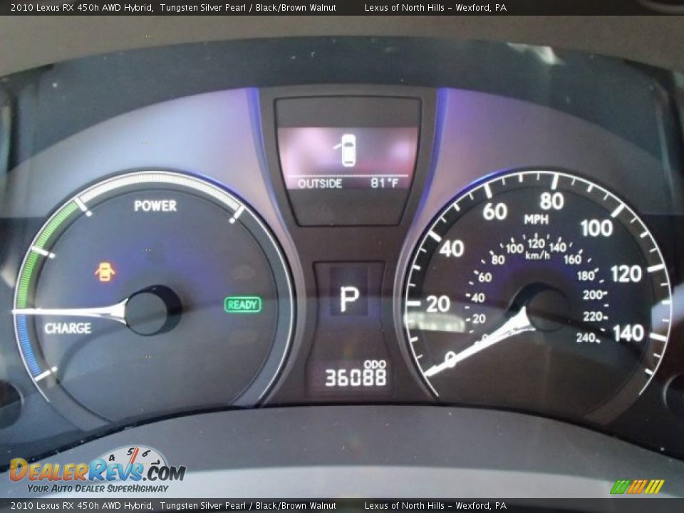2010 Lexus RX 450h AWD Hybrid Tungsten Silver Pearl / Black/Brown Walnut Photo #19