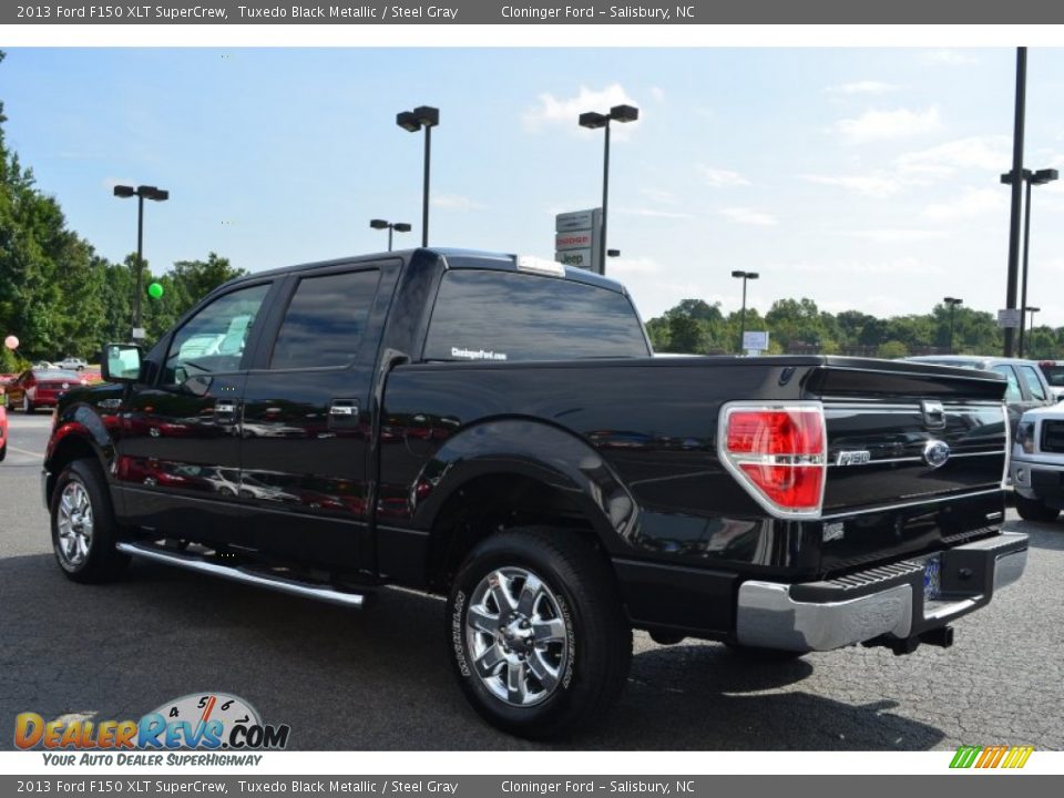 2013 Ford F150 XLT SuperCrew Tuxedo Black Metallic / Steel Gray Photo #22