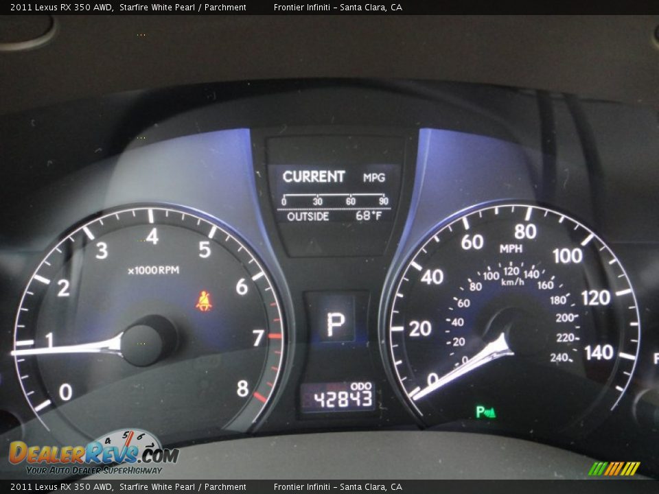 2011 Lexus RX 350 AWD Starfire White Pearl / Parchment Photo #6