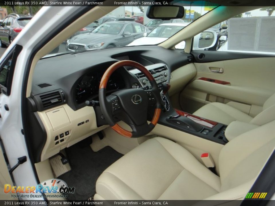 2011 Lexus RX 350 AWD Starfire White Pearl / Parchment Photo #14