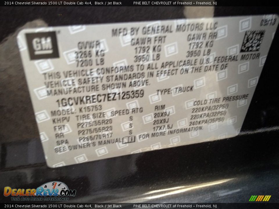 2014 Chevrolet Silverado 1500 LT Double Cab 4x4 Black / Jet Black Photo #9