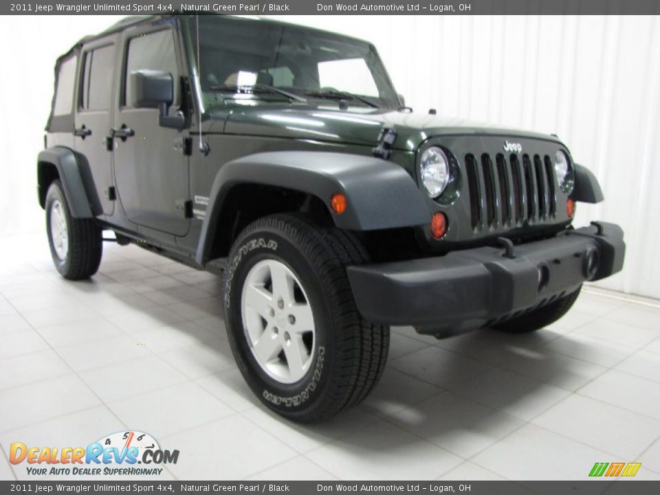 2011 Jeep Wrangler Unlimited Sport 4x4 Natural Green Pearl / Black Photo #1