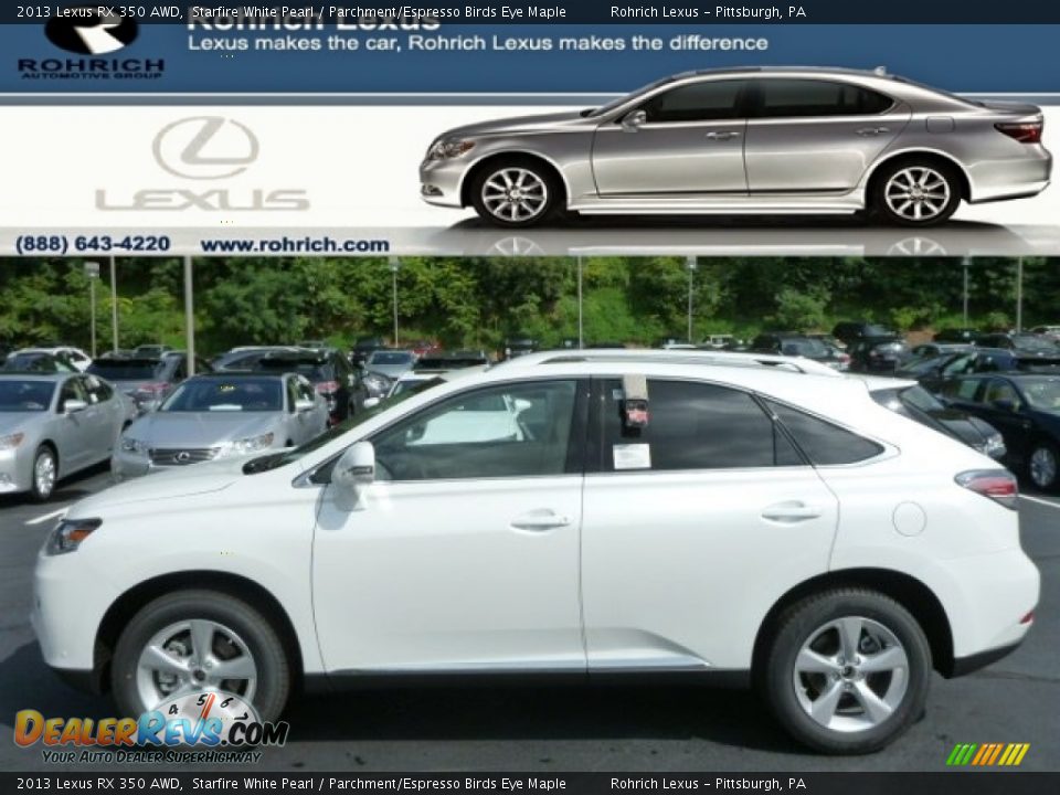 2013 Lexus RX 350 AWD Starfire White Pearl / Parchment/Espresso Birds Eye Maple Photo #1