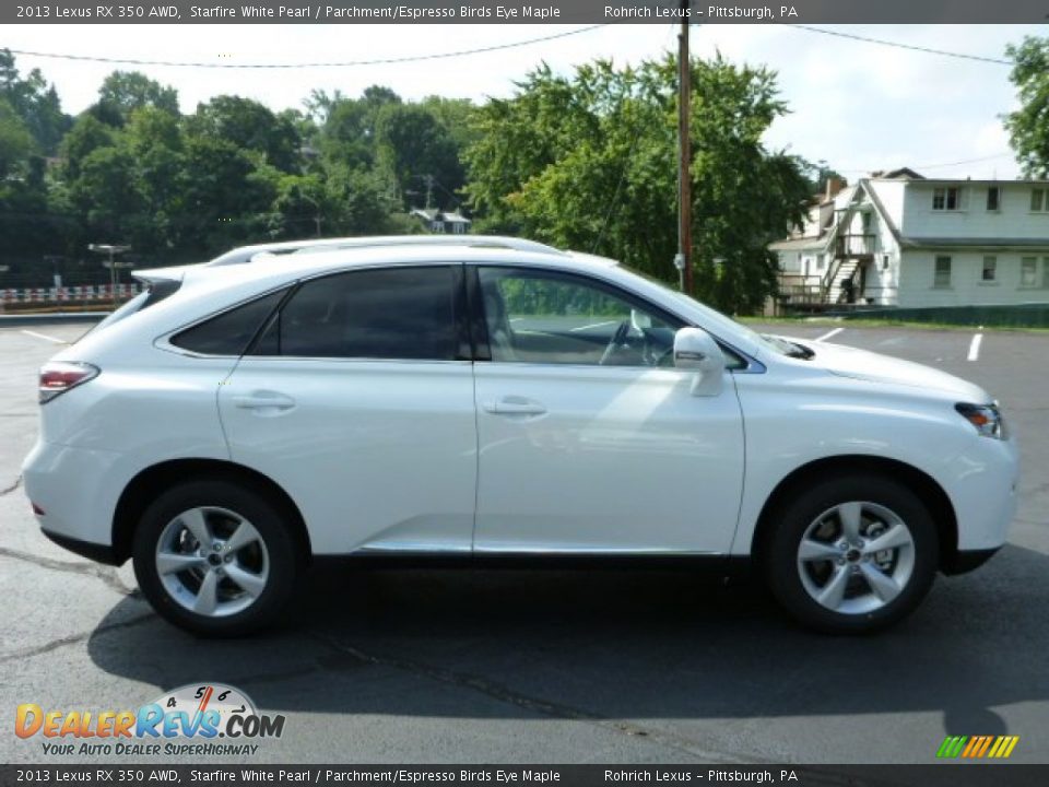 2013 Lexus RX 350 AWD Starfire White Pearl / Parchment/Espresso Birds Eye Maple Photo #5
