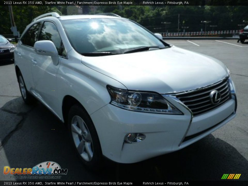 2013 Lexus RX 350 AWD Starfire White Pearl / Parchment/Espresso Birds Eye Maple Photo #6