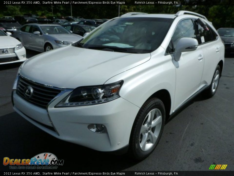 2013 Lexus RX 350 AWD Starfire White Pearl / Parchment/Espresso Birds Eye Maple Photo #8