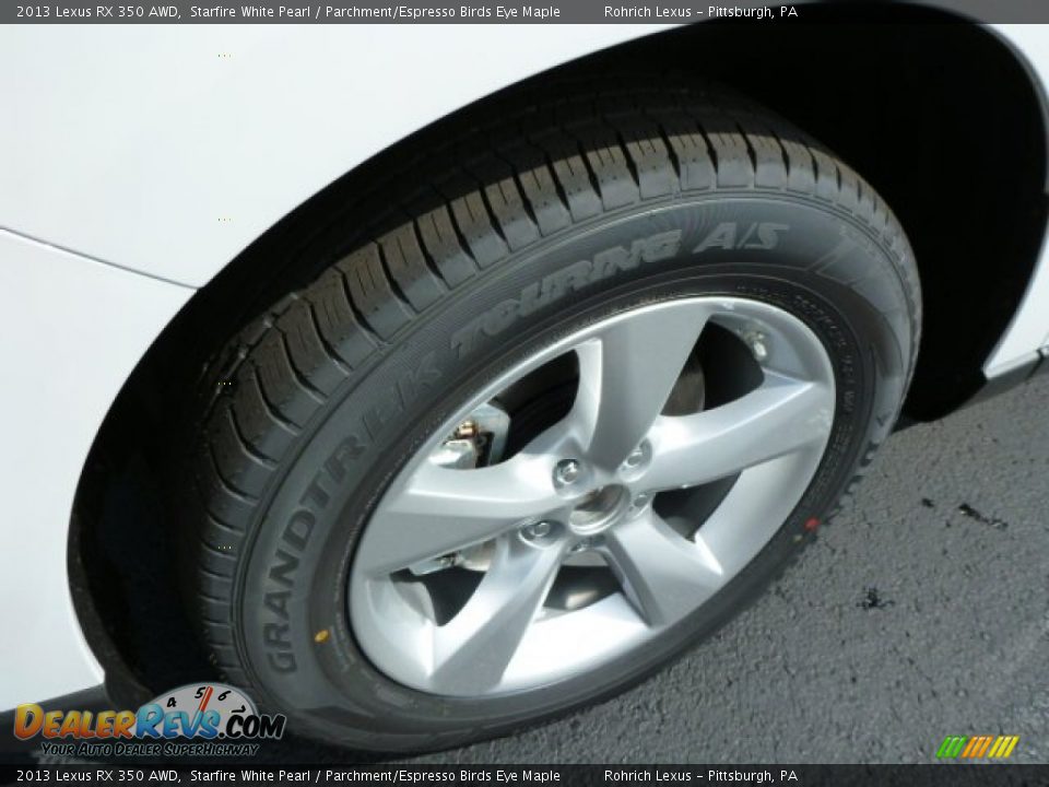 2013 Lexus RX 350 AWD Starfire White Pearl / Parchment/Espresso Birds Eye Maple Photo #9