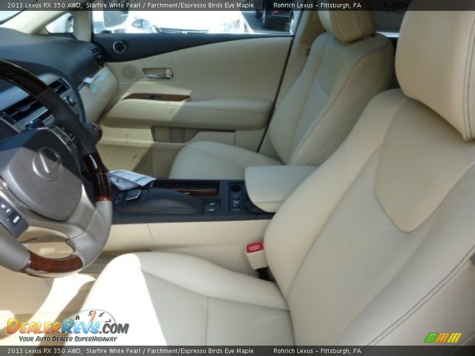 2013 Lexus RX 350 AWD Starfire White Pearl / Parchment/Espresso Birds Eye Maple Photo #10
