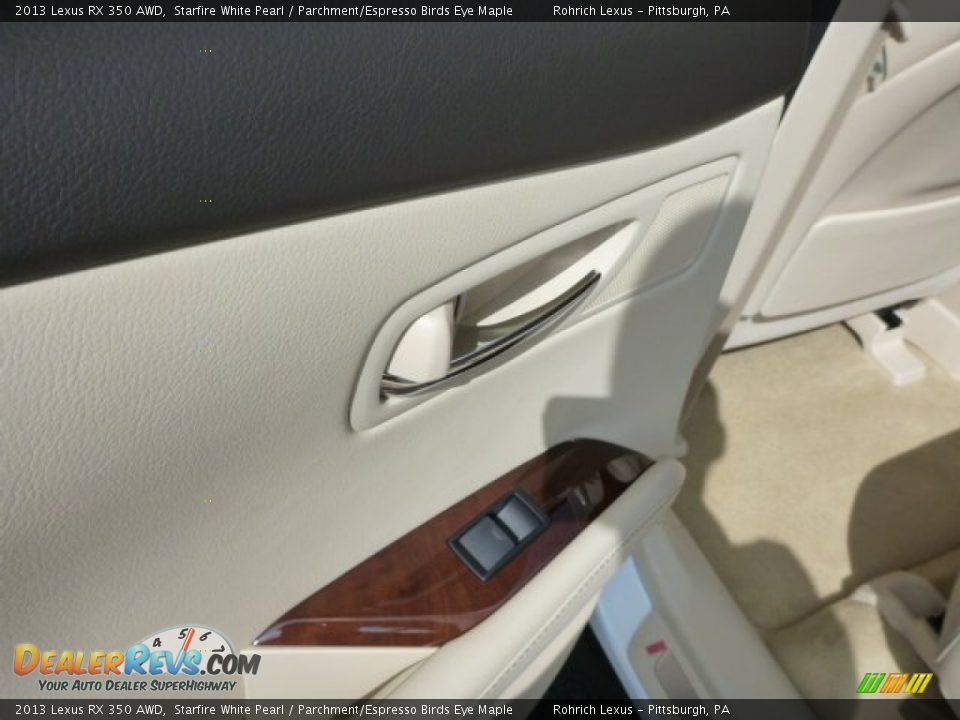 2013 Lexus RX 350 AWD Starfire White Pearl / Parchment/Espresso Birds Eye Maple Photo #13