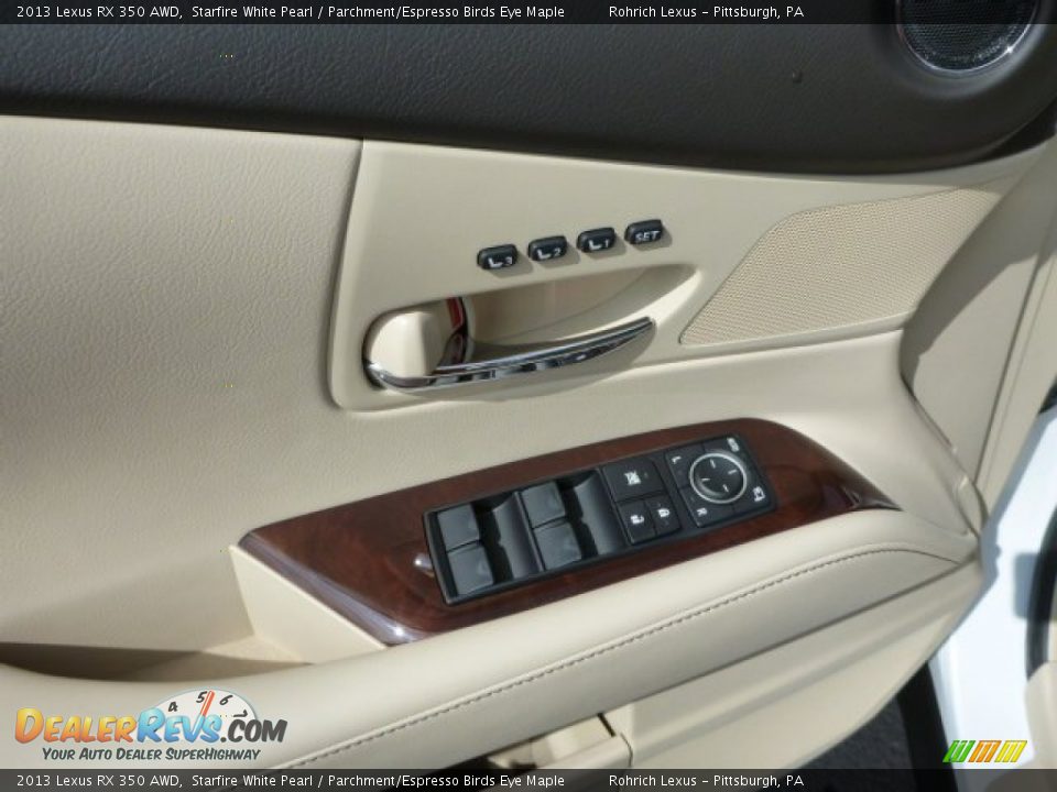 2013 Lexus RX 350 AWD Starfire White Pearl / Parchment/Espresso Birds Eye Maple Photo #14