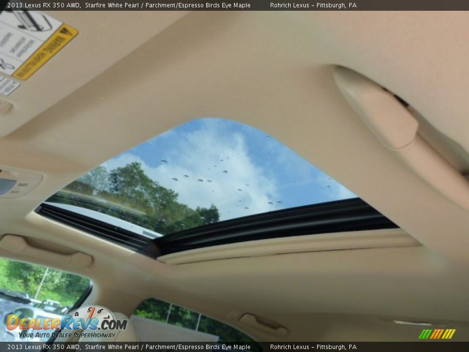 2013 Lexus RX 350 AWD Starfire White Pearl / Parchment/Espresso Birds Eye Maple Photo #15