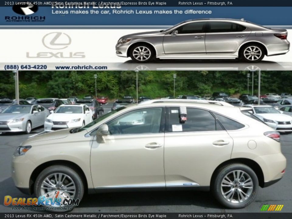 2013 Lexus RX 450h AWD Satin Cashmere Metallic / Parchment/Espresso Birds Eye Maple Photo #1