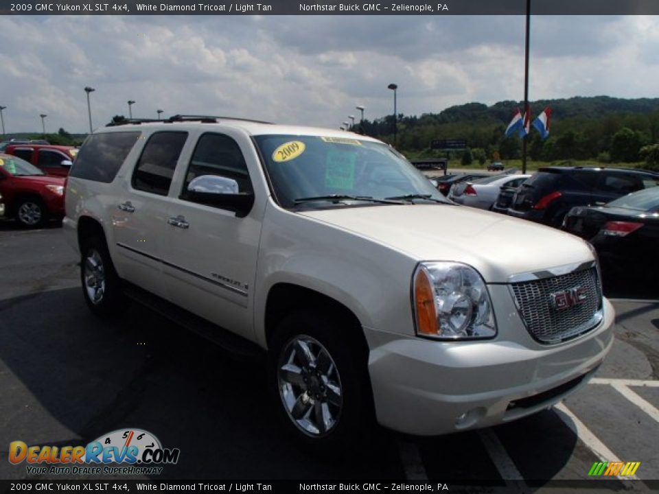 2009 GMC Yukon XL SLT 4x4 White Diamond Tricoat / Light Tan Photo #3