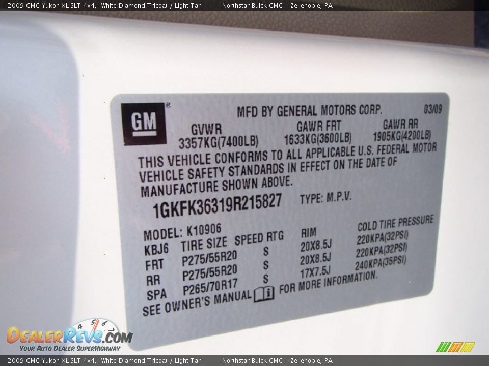 2009 GMC Yukon XL SLT 4x4 White Diamond Tricoat / Light Tan Photo #20