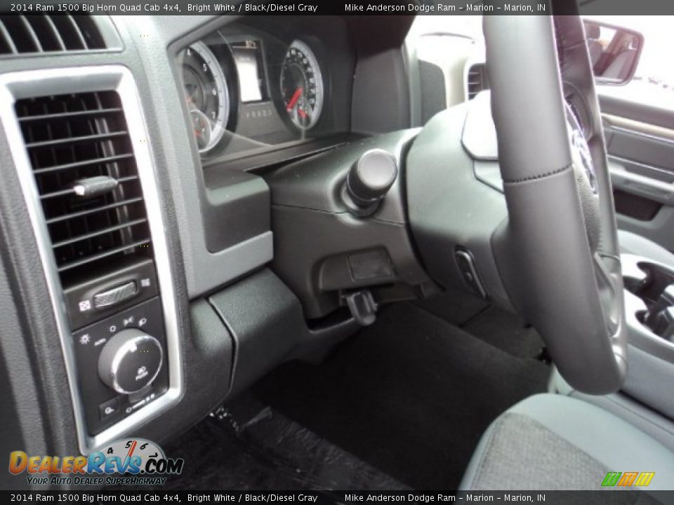 2014 Ram 1500 Big Horn Quad Cab 4x4 Bright White / Black/Diesel Gray Photo #12
