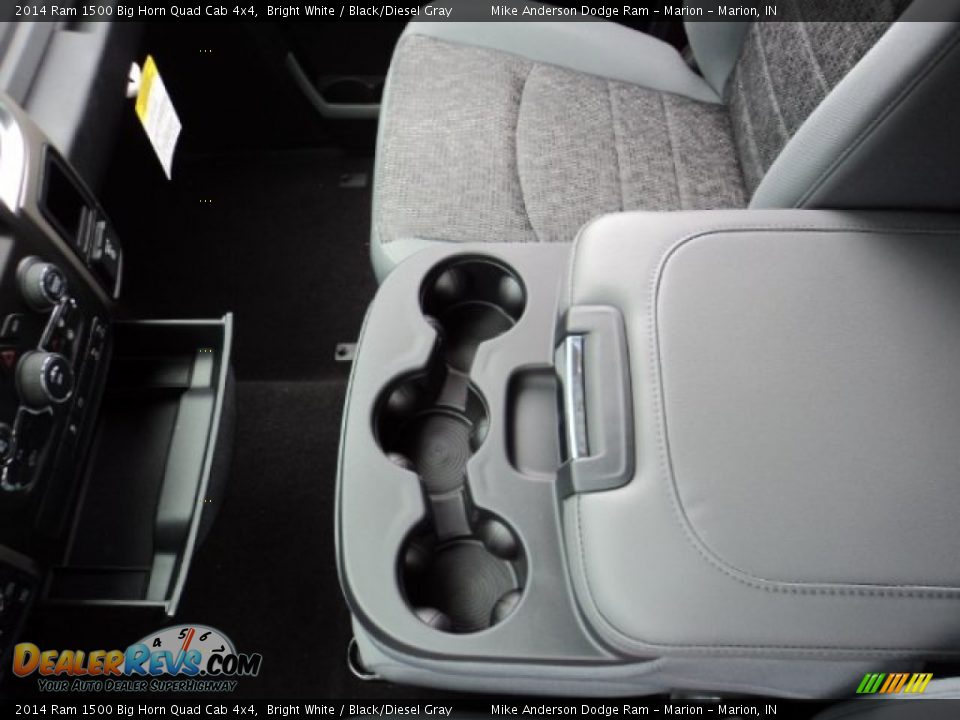 2014 Ram 1500 Big Horn Quad Cab 4x4 Bright White / Black/Diesel Gray Photo #14