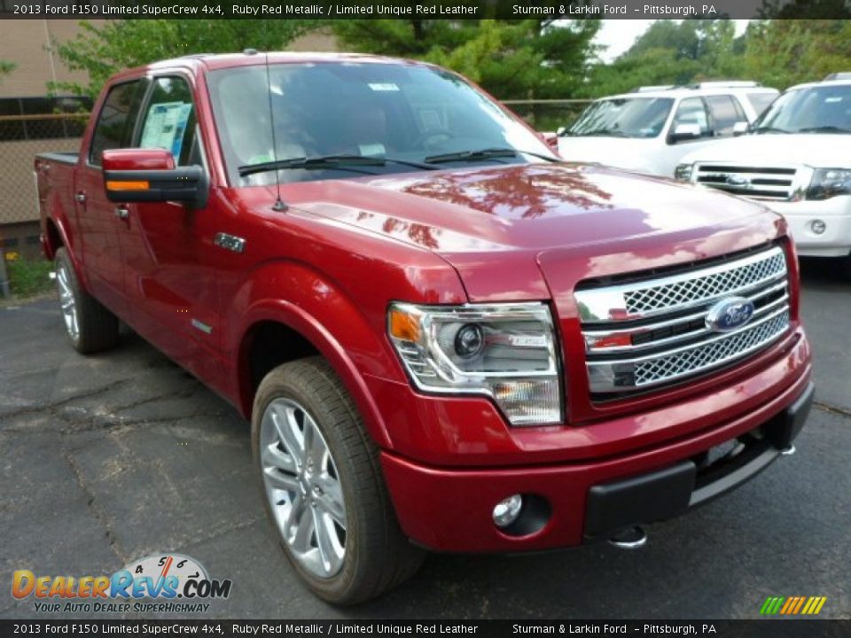 2013 Ford F150 Limited SuperCrew 4x4 Ruby Red Metallic / Limited Unique Red Leather Photo #1