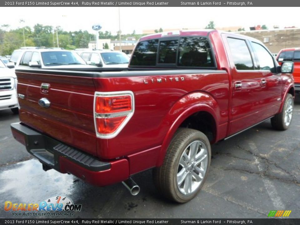 2013 Ford F150 Limited SuperCrew 4x4 Ruby Red Metallic / Limited Unique Red Leather Photo #2