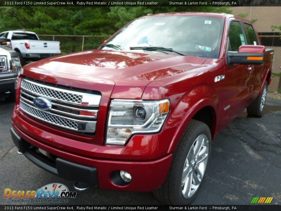 2013 Ford F150 Limited SuperCrew 4x4 Ruby Red Metallic / Limited Unique Red Leather Photo #5