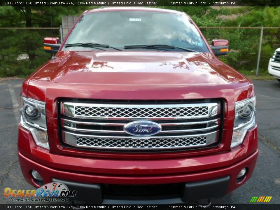 2013 Ford F150 Limited SuperCrew 4x4 Ruby Red Metallic / Limited Unique Red Leather Photo #6