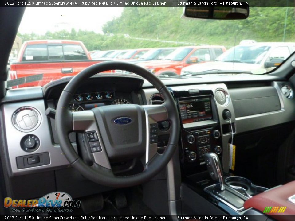 2013 Ford F150 Limited SuperCrew 4x4 Ruby Red Metallic / Limited Unique Red Leather Photo #10