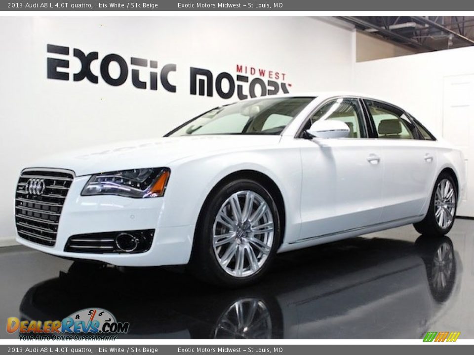 2013 Audi A8 L 4.0T quattro Ibis White / Silk Beige Photo #5