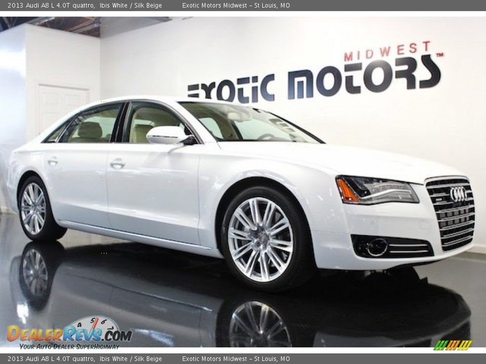 2013 Audi A8 L 4.0T quattro Ibis White / Silk Beige Photo #6