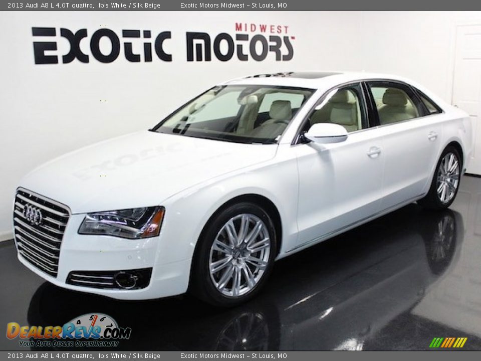 2013 Audi A8 L 4.0T quattro Ibis White / Silk Beige Photo #10