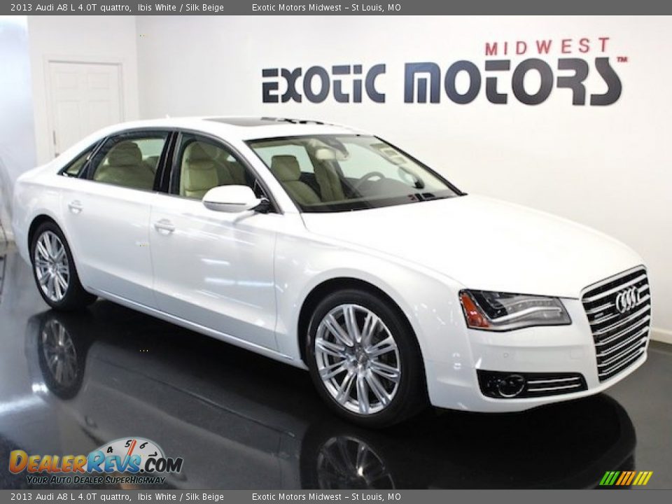 2013 Audi A8 L 4.0T quattro Ibis White / Silk Beige Photo #11