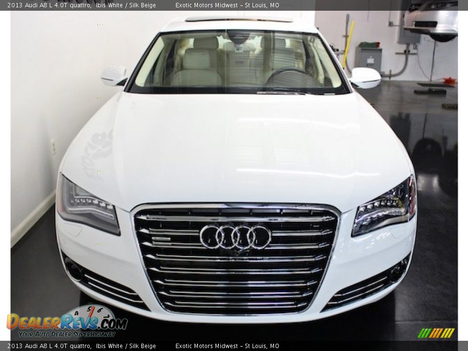 2013 Audi A8 L 4.0T quattro Ibis White / Silk Beige Photo #14
