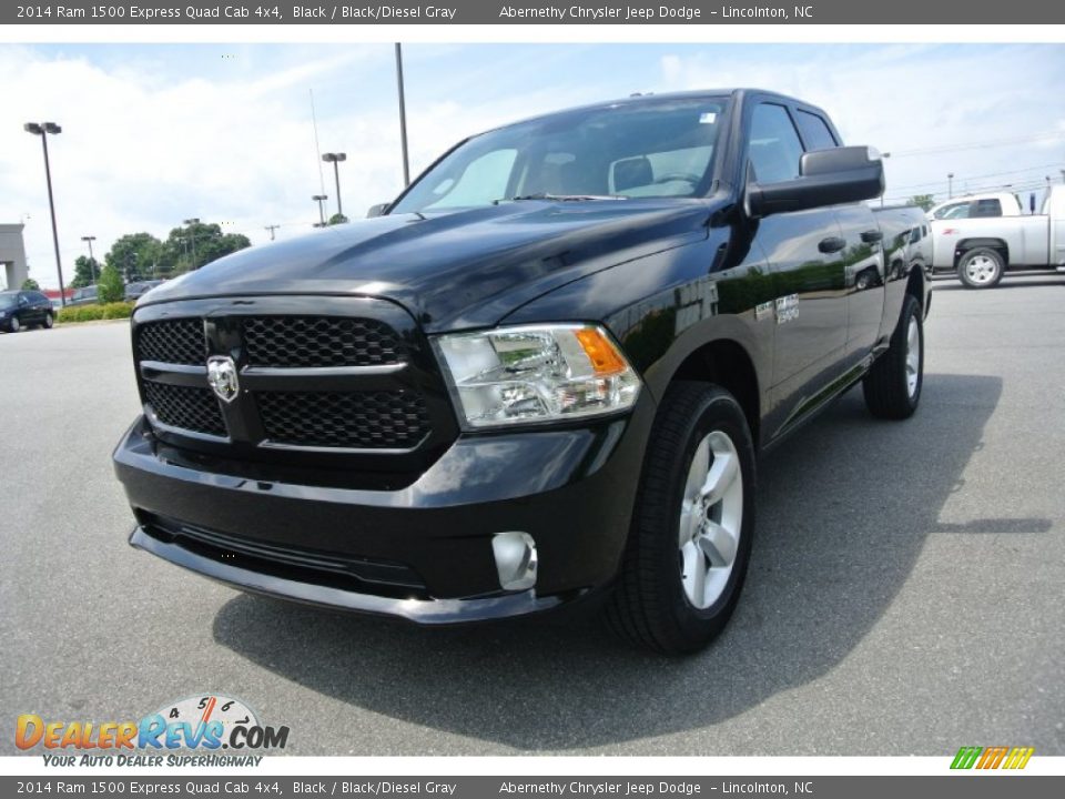 2014 Ram 1500 Express Quad Cab 4x4 Black / Black/Diesel Gray Photo #1