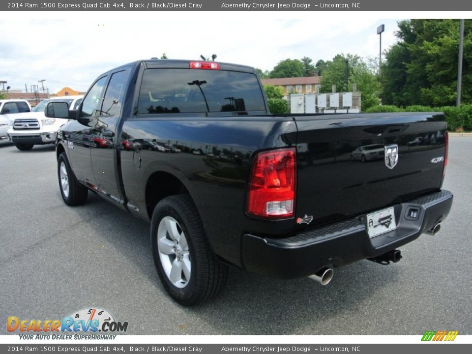 2014 Ram 1500 Express Quad Cab 4x4 Black / Black/Diesel Gray Photo #4