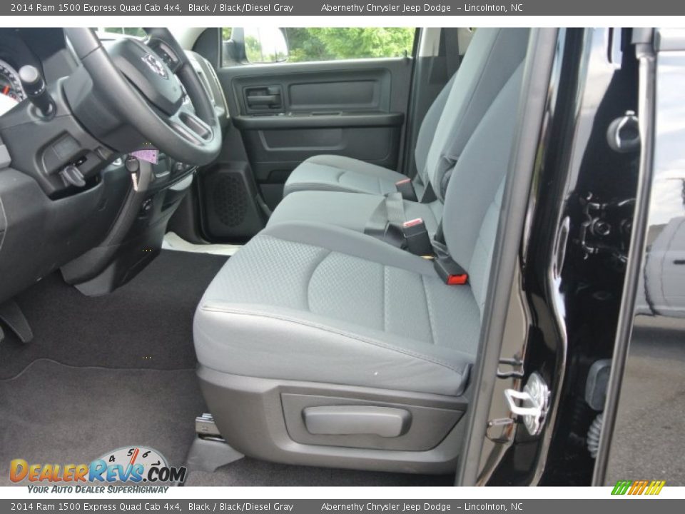 2014 Ram 1500 Express Quad Cab 4x4 Black / Black/Diesel Gray Photo #8