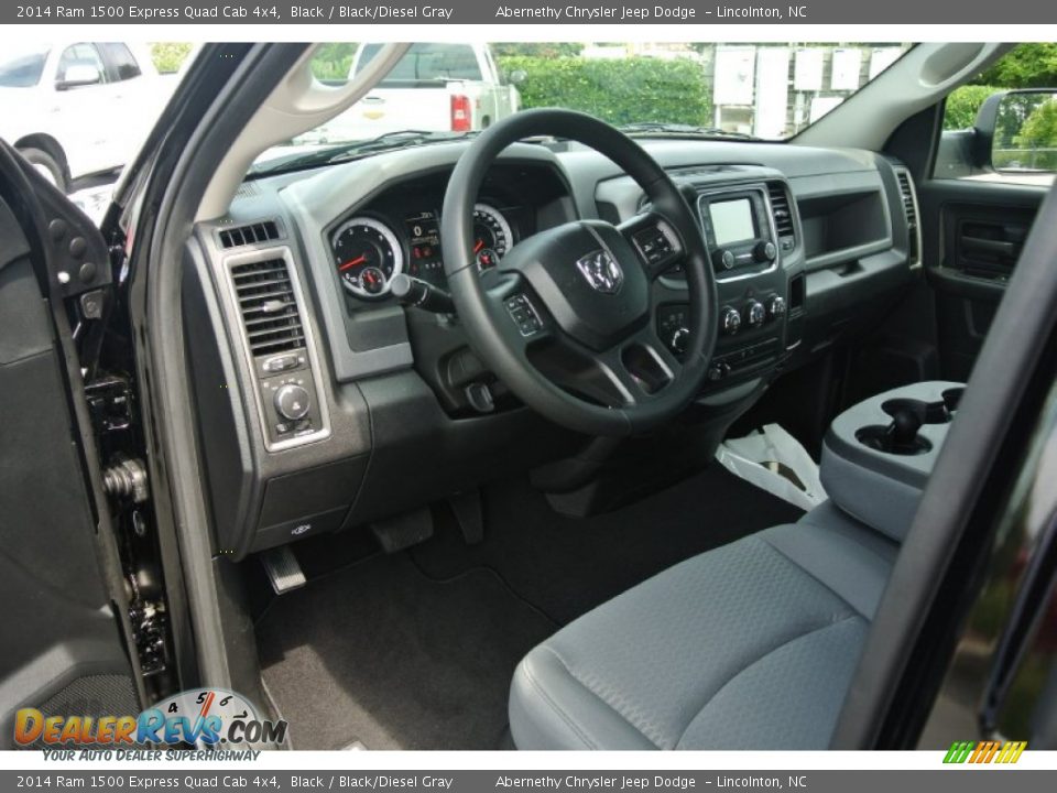 Black/Diesel Gray Interior - 2014 Ram 1500 Express Quad Cab 4x4 Photo #16