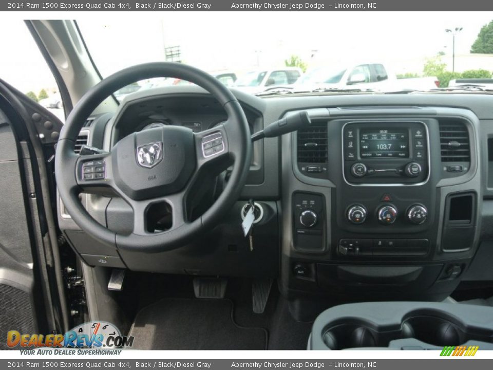 2014 Ram 1500 Express Quad Cab 4x4 Black / Black/Diesel Gray Photo #21