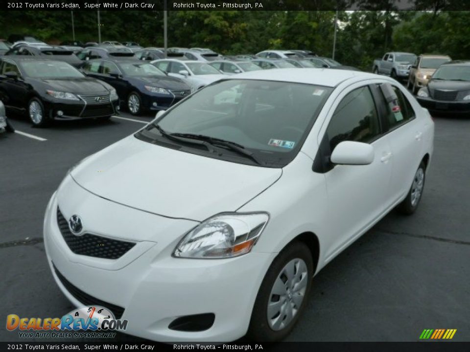 2012 Toyota Yaris Sedan Super White / Dark Gray Photo #3