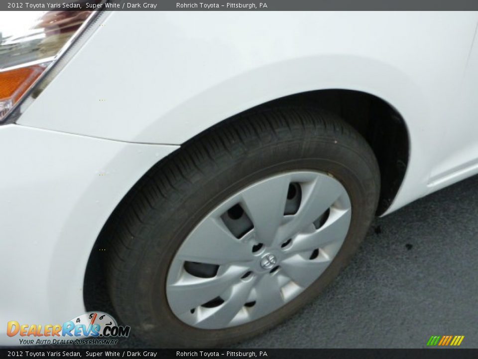 2012 Toyota Yaris Sedan Super White / Dark Gray Photo #8