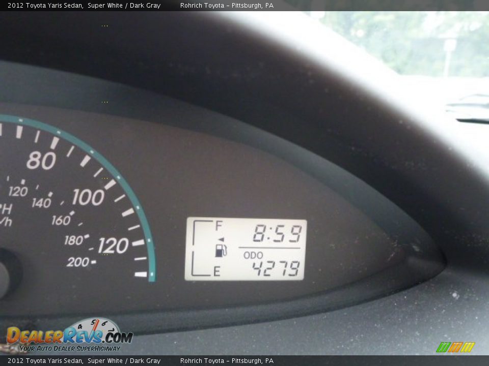 2012 Toyota Yaris Sedan Super White / Dark Gray Photo #9