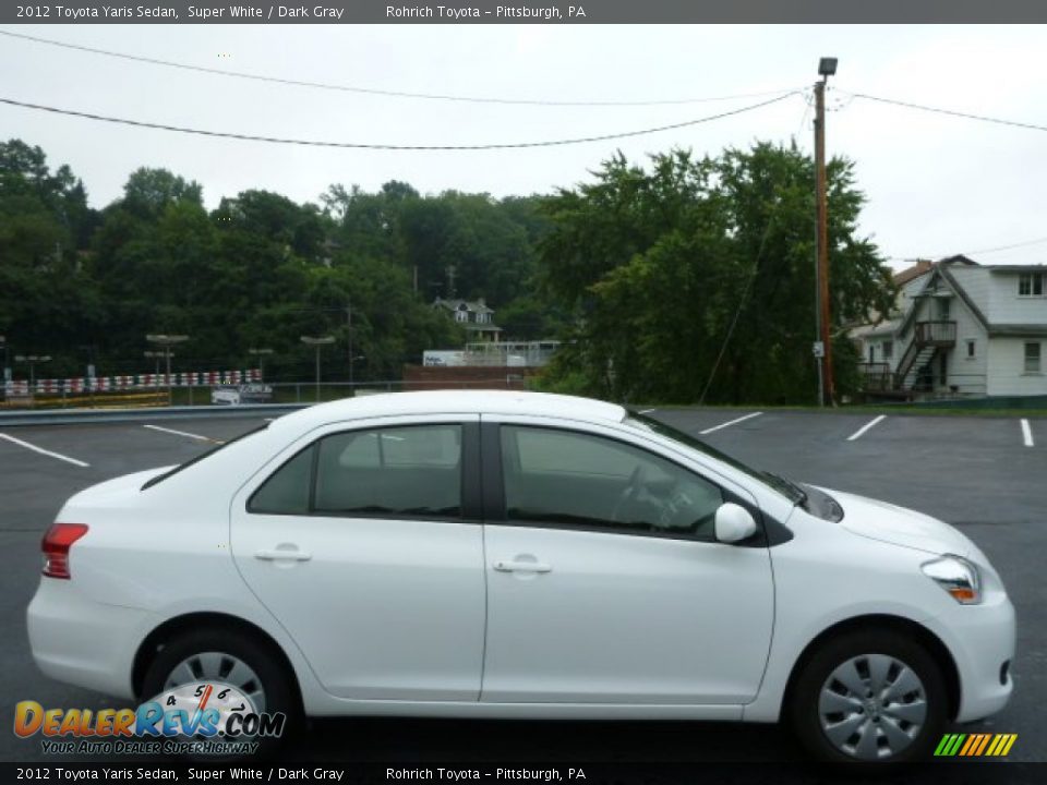 2012 Toyota Yaris Sedan Super White / Dark Gray Photo #10