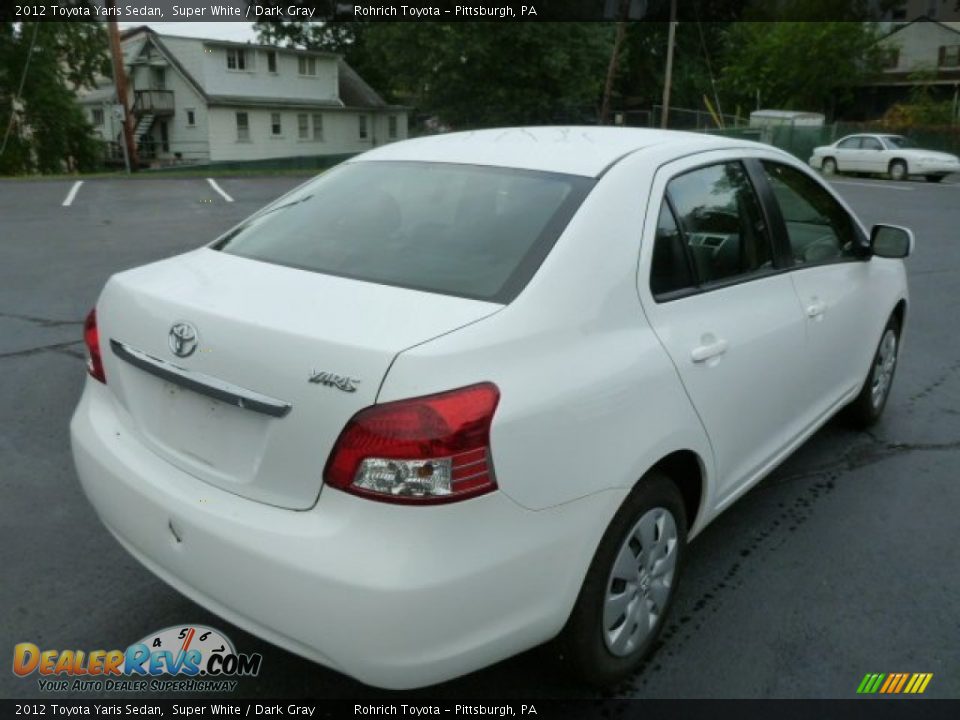 2012 Toyota Yaris Sedan Super White / Dark Gray Photo #11