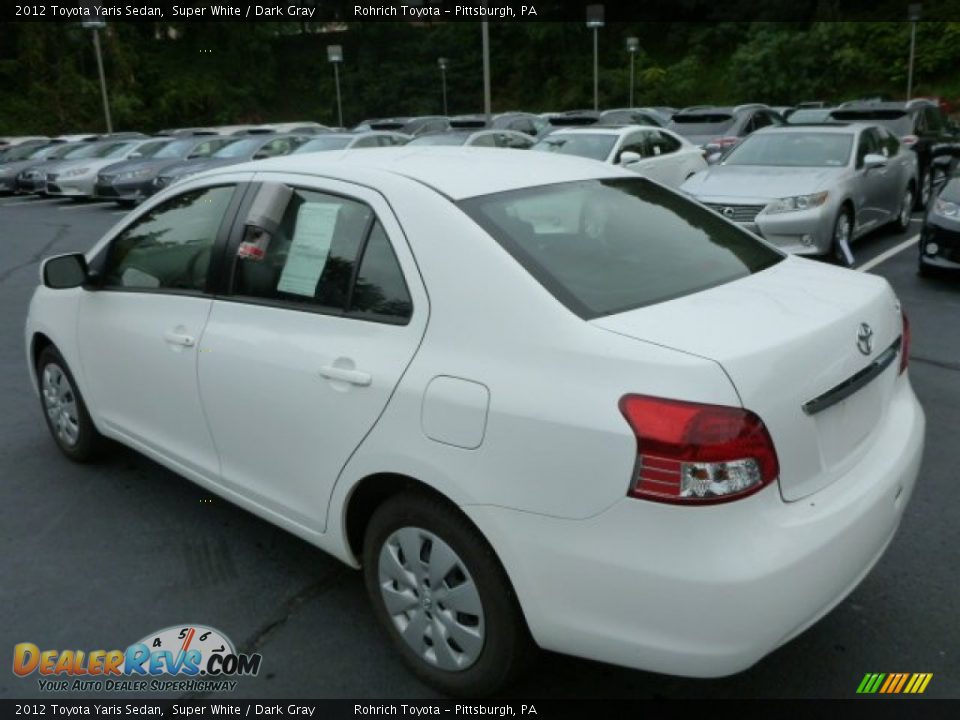 2012 Toyota Yaris Sedan Super White / Dark Gray Photo #12
