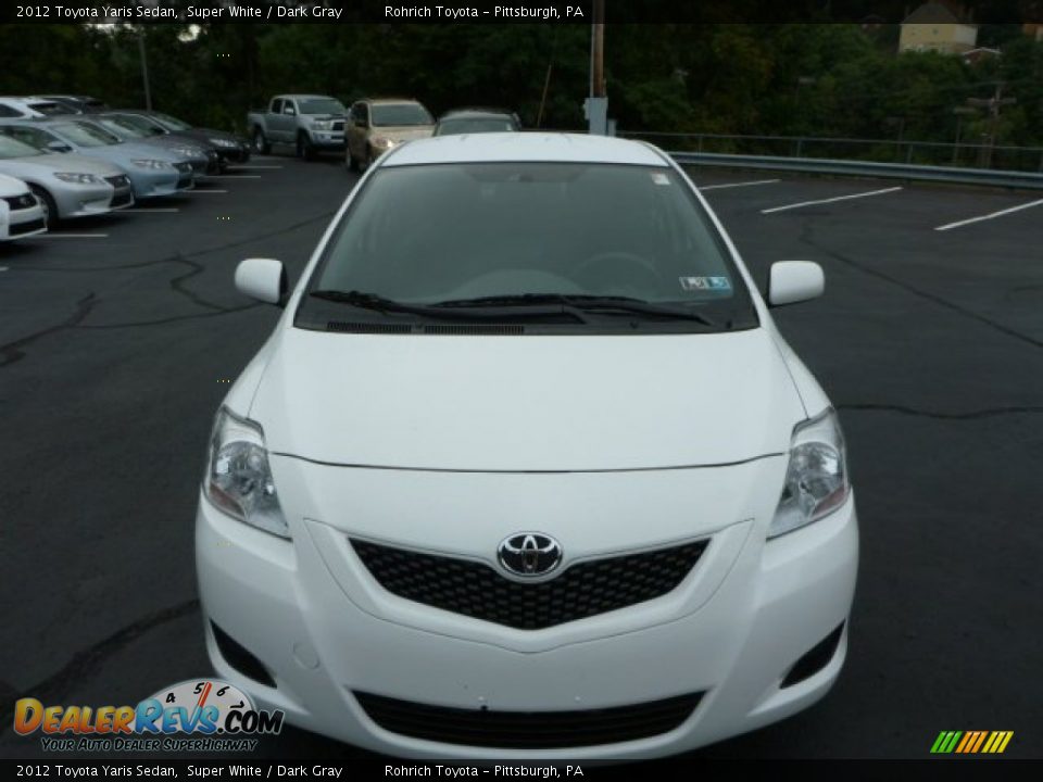 2012 Toyota Yaris Sedan Super White / Dark Gray Photo #13