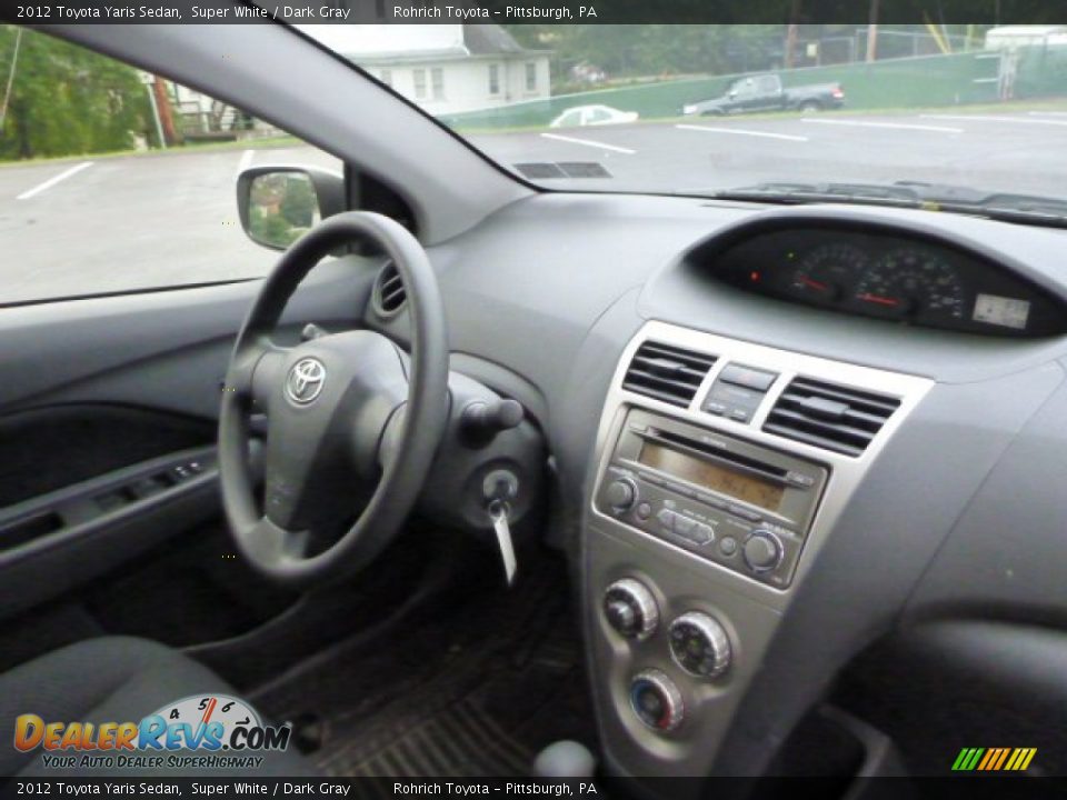 2012 Toyota Yaris Sedan Super White / Dark Gray Photo #14