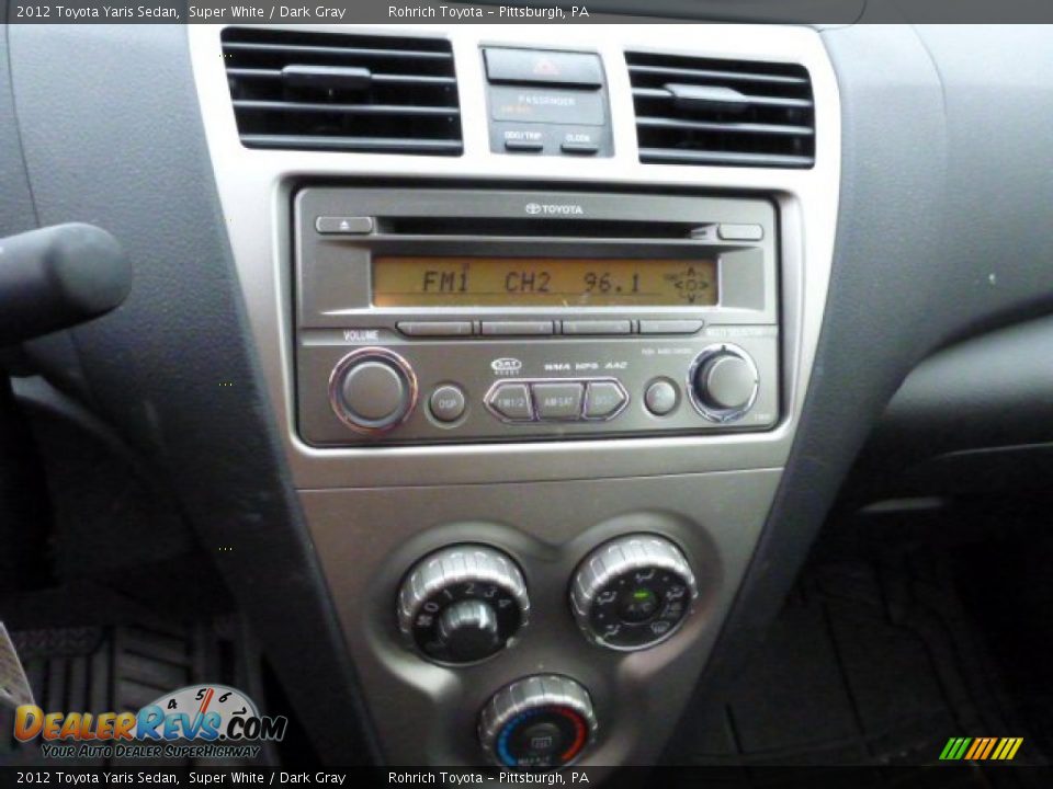 2012 Toyota Yaris Sedan Super White / Dark Gray Photo #19