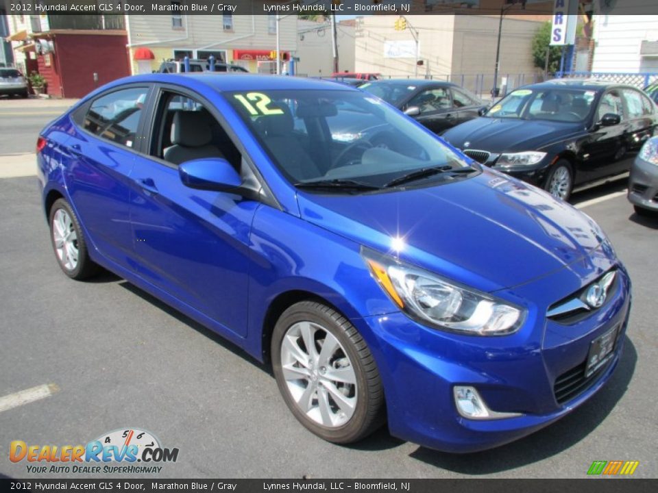 2012 Hyundai Accent GLS 4 Door Marathon Blue / Gray Photo #2