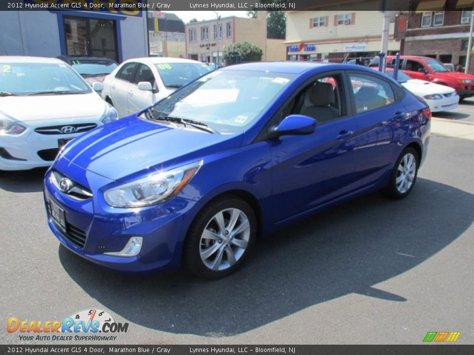 2012 Hyundai Accent GLS 4 Door Marathon Blue / Gray Photo #3