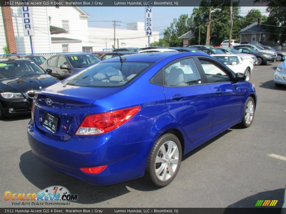 2012 Hyundai Accent GLS 4 Door Marathon Blue / Gray Photo #6
