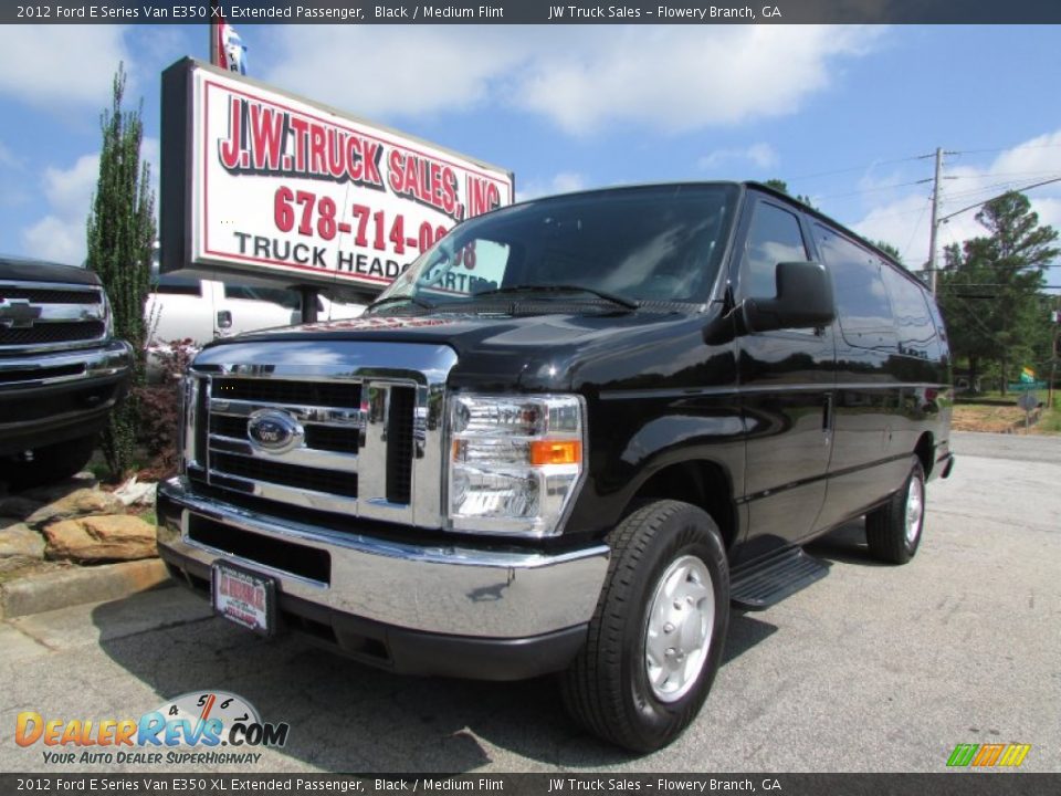 2012 Ford E Series Van E350 XL Extended Passenger Black / Medium Flint Photo #1